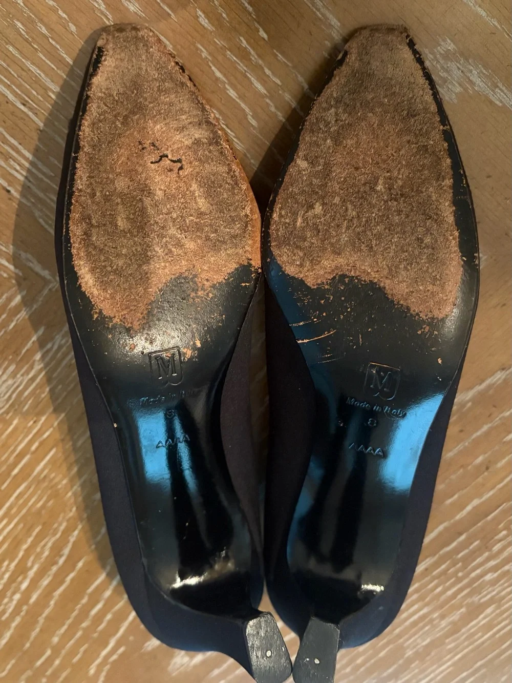 Bruno Magli Black Pointed Toe Flat with Gold Insole